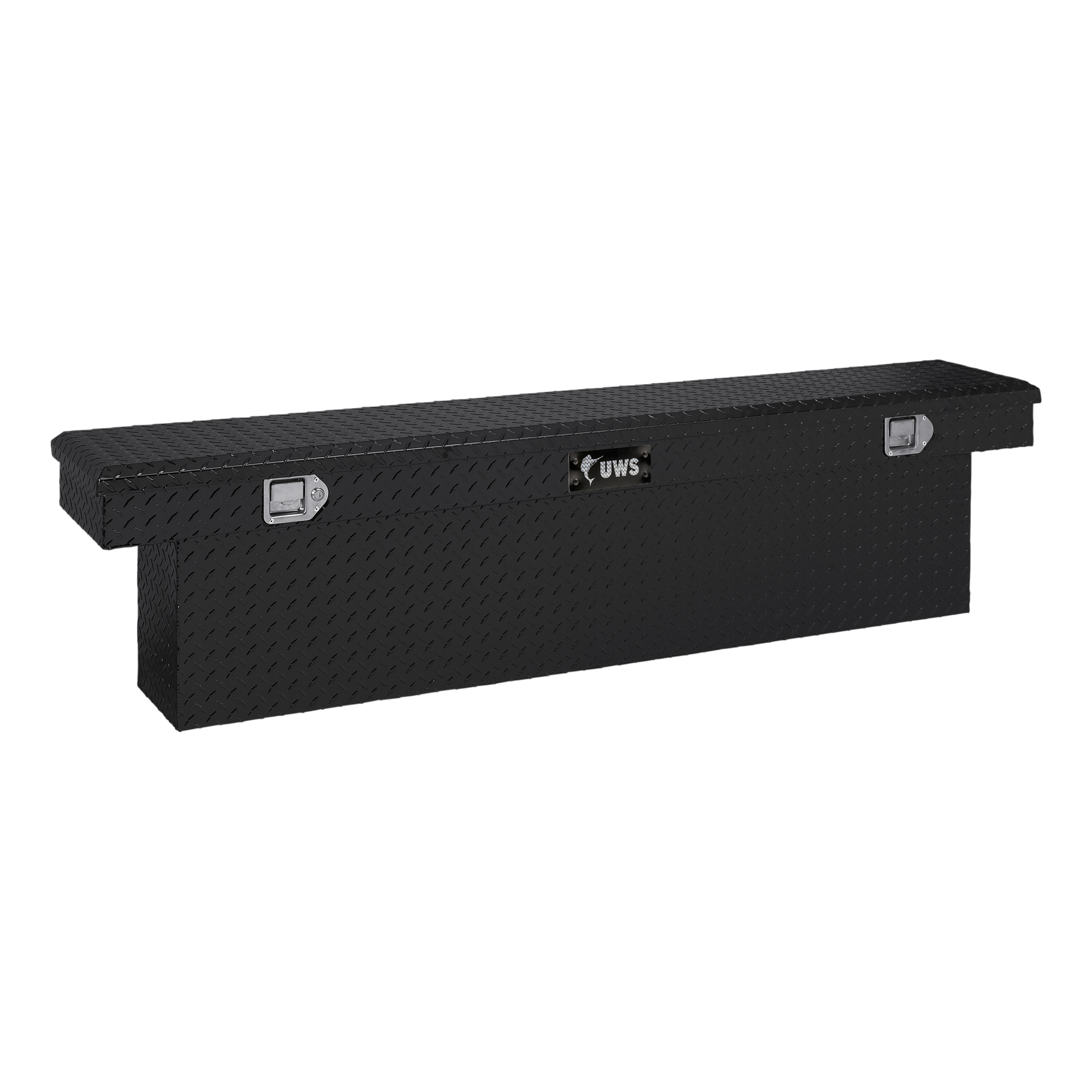 UWS, 69in. Slim-Line Crossover Truck Tool Box, Width 69.875 in, Material Aluminum, Color Finish Gloss Black, Model# EC10822